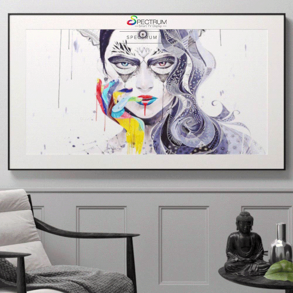 A gallery frame, a picture frame, and a smart TV rolled into one.